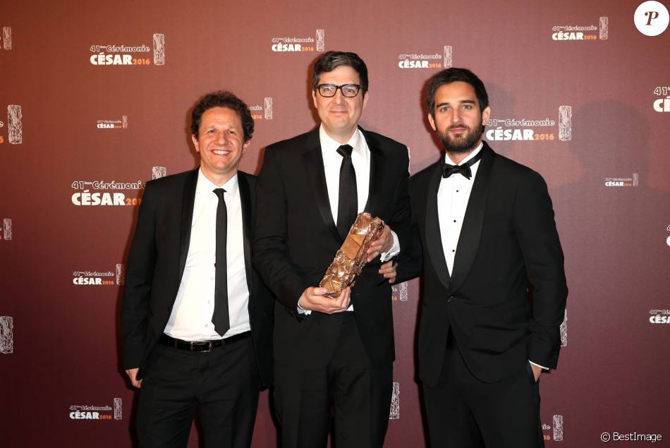 Aton Soumache, Mark Osborne, Dimitri Rassam (César du meilleur long métrage d'animation pour le film Le Petit Prince) - Pressroom 41e cérémonie des Cesar à Paris Borde-Jacovides Bestimage.jpg